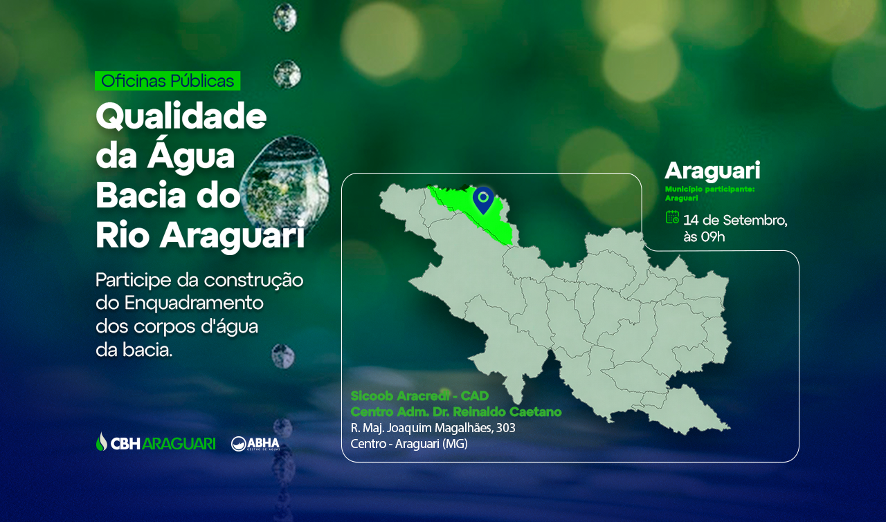 Qual será o futuro das águas de Araguari? Comitê convoca população para decidir as metas de qualidade dos rios da região
